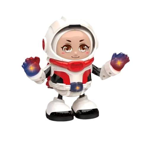 Robô Astronauta Dançarino com Luzes LED e Sons, Plástico ABS, 19,5x18cm, 3+ Anos, Pilhas AA
