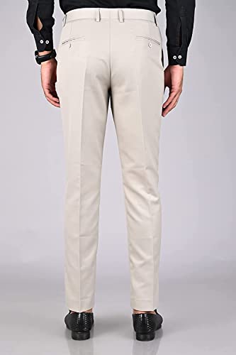 Image of Slim Fit 2 Formal Trousers Combo for Men - Polyester Viscose Formal Pants for Gents - Office Formal Pants for Men