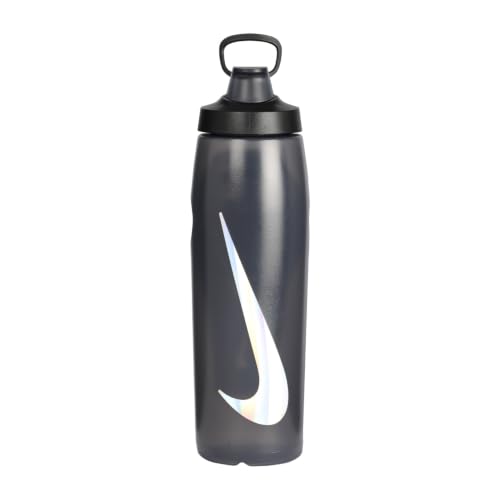 Nike Refuel Bottle Locking Lid 32oz 946 ml Water Bottle Sports Bottle Training Fitness Leakproof Anthracite/Black/Silver Iridescent