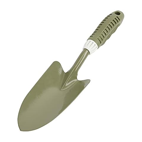 JonesHouseDeco Hand Carbon Steel Trowel Bend-Proof 34.5cm Ergonomic Rust Resistant Gift Soft PVC Handle Little Shovel for Planting, Transplanting, Weeding, Moving and Smoothing Soil #2010 Cover