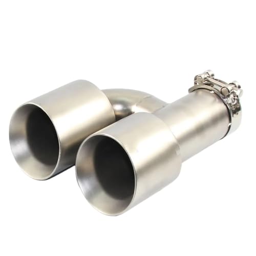 Tubo de escape de doble salida tipo H de acero inoxidable para silenciador de coche universal 4