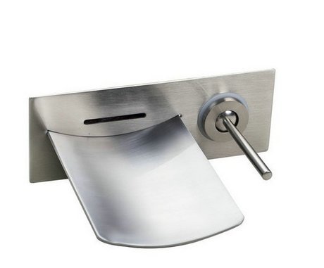 Robinet cascade LED laiton nickel brossé mural haute qualité - 3