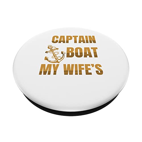 Men pontoon Gift women boat lover Boating fPontoon Captain PopSockets Swappable PopGrip, Black - Image 2