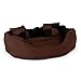 lionto Letto per cani cuscino per cani tessuto Oxford 4-in-1 design (S) 65x50 cm nero/marrone
