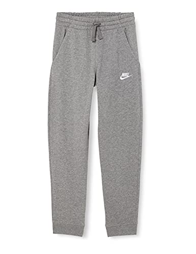 Nike Sportswear Club Fleece Pantalon De Jogging Garçon, Carbone Heather/Blanc, S