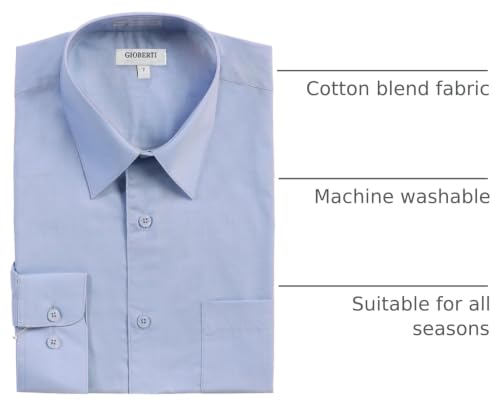 Image of Gioberti Boys Long Sleeve Solid Dress Shirt