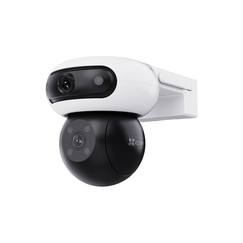 EZVIZ C90 Dual 8MP (4MP+4MP) Beveiligingscamera Buiten Wifi, 360° Camera Buiten Nleurennachtzicht, Camera Beveiliging Wifi AI-detectie van Personen/Voertuigen, Tweerichtingsaudio, Alexa, Waterdicht
