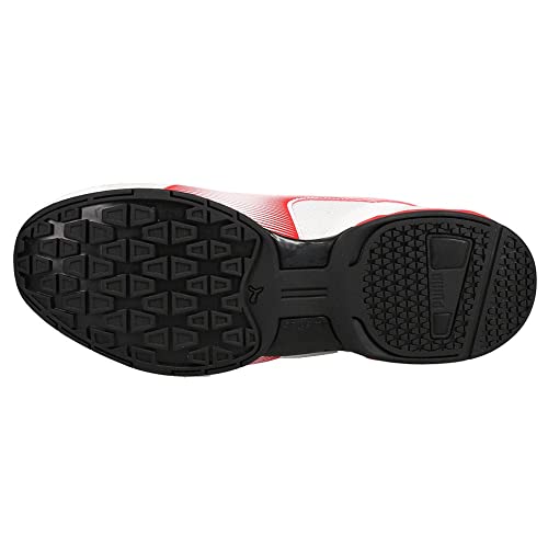 PUMA PUMA Men's Tazon 7 Running Shoe, White-High Risk Red, 9.5
