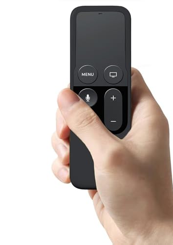 Image of Silicone Case Anti-Slip Shock Proof Soft Remote Cover Compatible with Apple TV 4K 4th 5th Gen Siri Remote Controller - Black