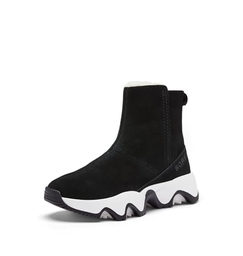 Sorel Kinetic Impact Short Boot WP, Botas de invierno impermeables, Mujer, Black Sea Salt, 38.5 EU