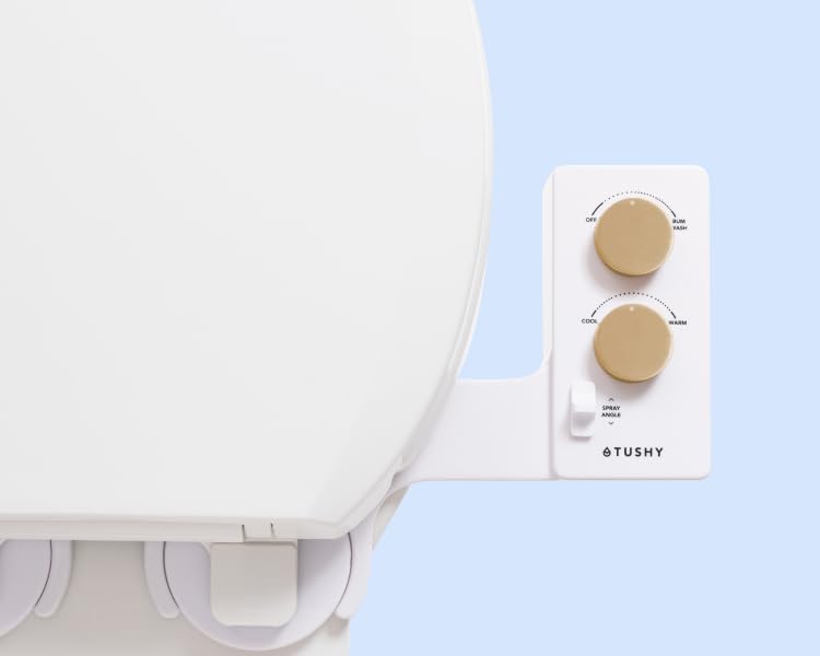 TUSHY Spa Royale Accesorio para asiento de bidé de agua caliente. Pulverizador de agua autolimpiante, boquilla de presión ajustable, control de