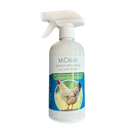 MiClean | zur Bekämpfung von Milbennestern, roten Vogelmilben, Blutläusen und Anderen Parasiten | Umweltfreundlich | Nachhaltig | 500 ml