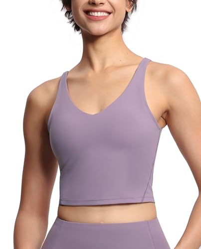 Image of THE GYM PEOPLE Womens' Sports Bra Longline Wirefree Padded with Medium Support