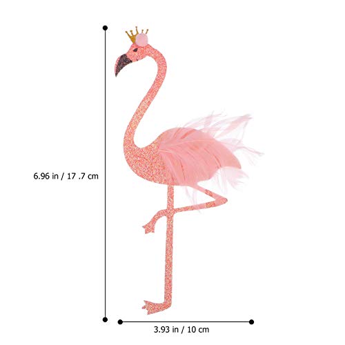 NUOBESTY 8Pcs Decoração de Coco Do Bolo de Aniversário Dos Desenhos Animados Glitter Flamingo Forma