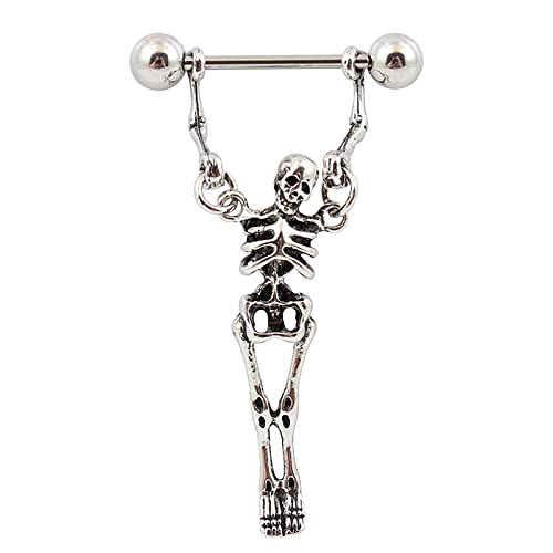 Skull Nipple Ring | Stainless Steel Piercing Jewelry for Men & Women-image-38