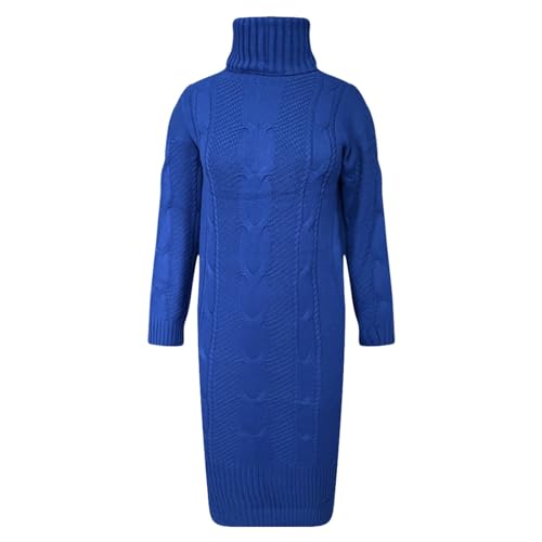 Women's Turtleneck Cable Sweater Dress Long Sleeve Ribbed Knit Stretch Maxi Bodycon Dresses4