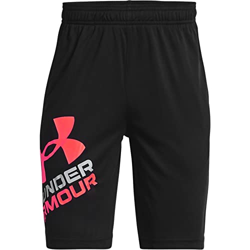 Under Armour Kids Boys' Prototype 2.0 Logo Shorts, Black/Beta, LG (14-16 Big Kids)