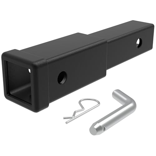 WINSBULL 2 Inch Receiver Hitch Extender with 8 Inch Hitch Extension Length Provides More Clearance from Spare Tire and Tailgate