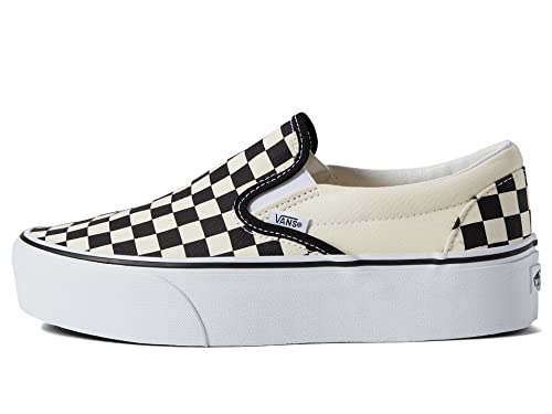 Vans Unisex Classic Slip-On Stackform Shoe (Black/Classic White Checkerboard - 7.5 Men/9 Women)