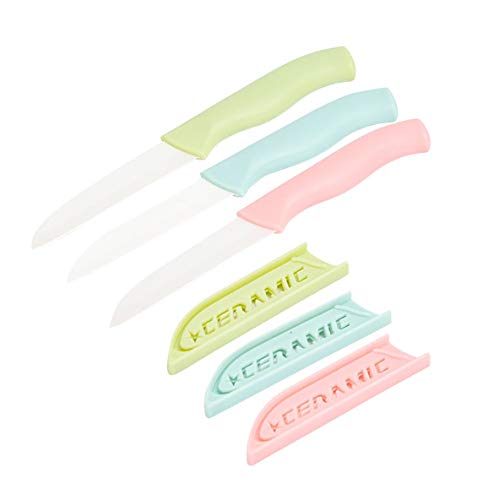 ANTAOCI Household and Outdoor Chefs Knife 3-Piece 3-inch Ceramic Knife Surface with Protective Cover Vegetarian Knife Paring Knife