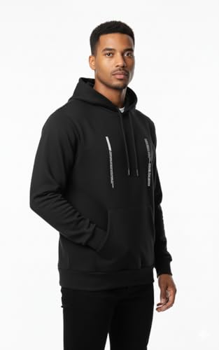 Image of Amazon Brand - INKAST Men Solid Hooded Sweatshirt with Kangaroo Pocket & Drawstring | Stylish Hoodie | Sweatshirt for Men
