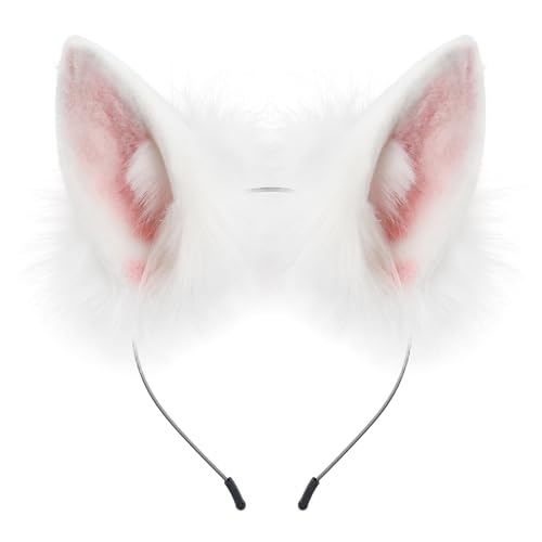 SMILETERNITY Animal Fox Wolf Ears Headbands Faux Fur Handmade Hairband for Halloween Party Hair Accessories