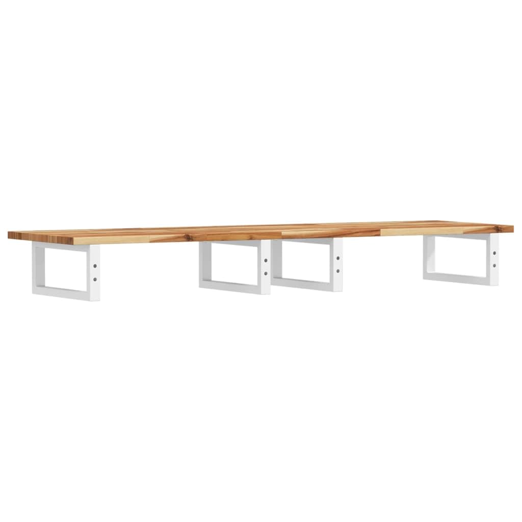 Supporto Lavabo Sospeso in Acacia e Acciaio 120x40cm 5 Pezzi