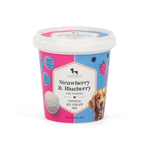 Image of HUFT Natural Frozen Dog Treats - Strawberry & Blueberry - 40 gm | Healthy Dog Treats | No Artificial Colour & Flavours | Made with Oat & Coconut Milk | Prebiotics for Digestion | Easy to Make & Store