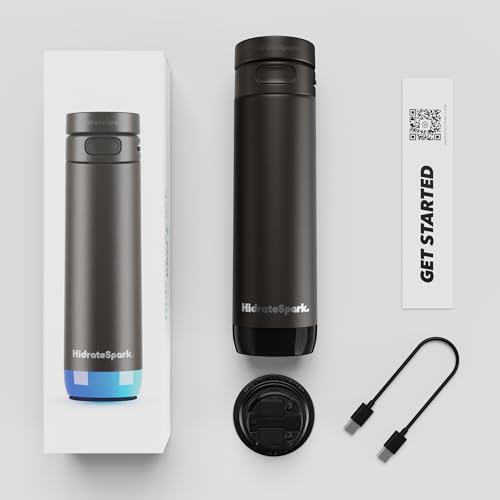HidrateSpark PRO 2 21 oz Straw &ndash; Smart Hydration Bottle with Clinically Accurate Water Tracking & Extended Battery Life &ndash; Syncs with Apple Health, Fitbit, Smart Rings & Watches - Navy