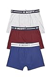 Lavage en machine SCOTT Boxer Ventilo Lot de 3 Bordeaux Gris Bleu Jean Homme (FR/ES, Alpha/Lettres, TTG, Taille Normale, Taille Normale)