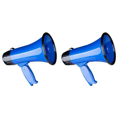 Mégaphone compact 25W bleu avec enregistreur vocal idéal pour camping et fêtes
