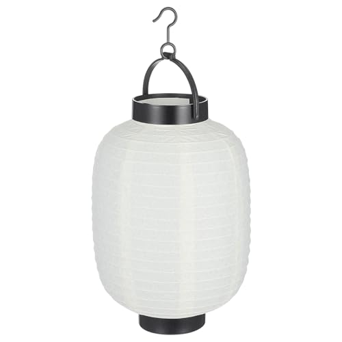 Angoily Linterna de Papel Plegable Estilo Japonés Beige, Lámpara Decorativa con Luz, Diámetro 15 Cm y Altura 22 Cm, Adecuado para Decoración de Fiestas y Ambiente Acogedor