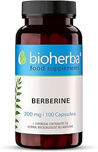 200 Berberine Supplement Capsules 200mg per Capsule 800mg per Daily dose with Anti-oxidant and Anti-inflammatory Properties Supports Healthy Blood Sugar Levels Healthy Cholesterol Level BIOHERBA