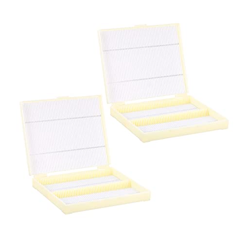 NAMOARLY Abs Microscope 2pcs Slide Holder Numbered Slots for Easy Identification