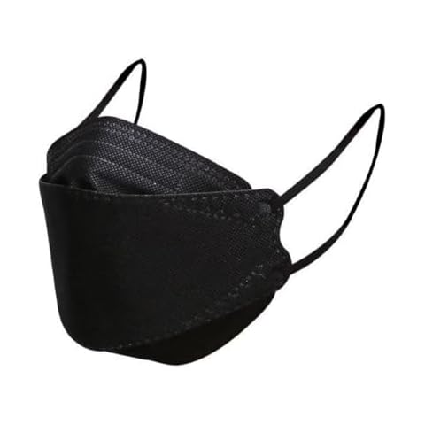 Rmaytiked 50Pcs 4-Ply KF94 Black Face Masks Breathable 3D Mouth Shields Filter Cover