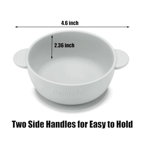 Image of PandaEar 3 Pack Baby Bowls with Suction| Stay Put Silicone Food Bowl for Babies Kids Toddlers Infants| Food Grade Soft Safe BPA-Free Silicone (Brown Grey Tan)