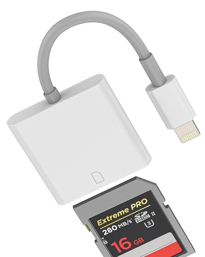 Lector De Tarjetas SD Lightning para iPhone 14 13 12 Pro Max para iPad Adaptador Card Reader Cable Adapter Certificado MFI para Apple Memoria Cámara Digital Fotos Memory Stick Cartao Leitor Adaptadora