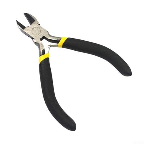 Mini gadget plano doblado extremo redondo corte intrincado para precisión para manualidades de joyería, 10 cm, punta de metal hecha a mano con mango ergonómico para alicates para (D)