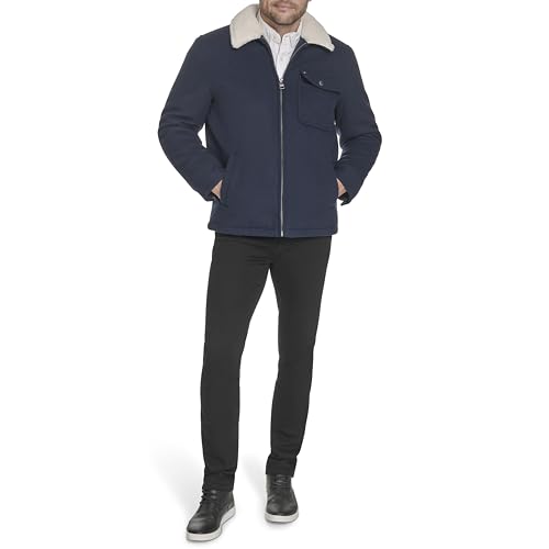 Tommy Hilfiger Men's Wool Blend Jacket With Sherpa Collar, Navy, XX-Large - image 4
