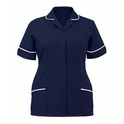 Uniformes Sanitarios Uniformes de enfermera for mujeres trabajadoras, ropa de salón de belleza, camisetas exfoliantes de enfermería, camisa, ropa de trabajo, uniforme de trabajo de enfermería(Deep blu