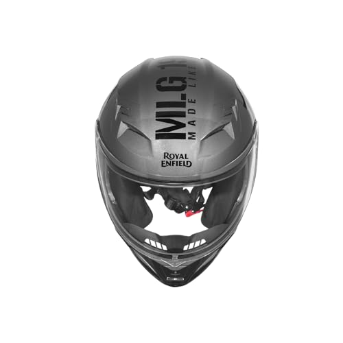Image of Royal Enfield Mod Adroit MLG Modular Face helmet | Certification: ISI | Impact Protection: High-density EPS liner | Polycarbonate Visor | Micrometric lock | GRAY M