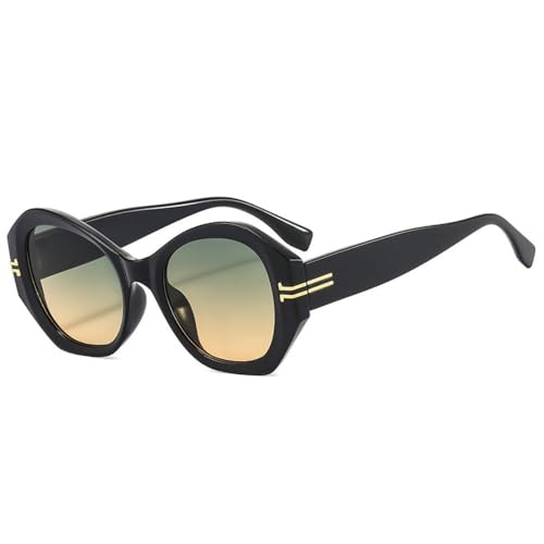 Lunettes de soleil léopard polygone rétro avec verres dégradés de mode