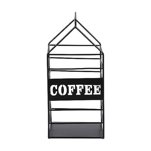 Pfaltzgraff Black Metal Wire Milk Carton Coffee Pod Holder, For Countertop Display, 4.5x4.5x9.4 Inch