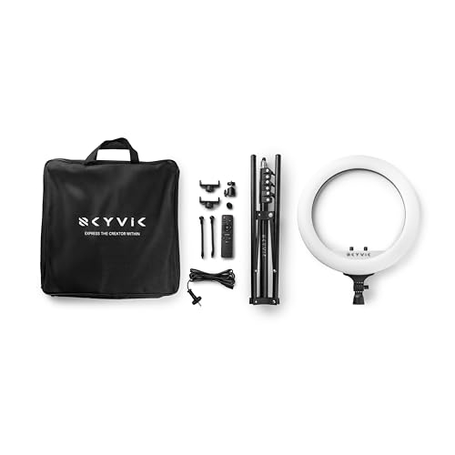 Image of SKYVIK Blaze Loop 18 inch Bi-Colour Ring Light | 480 LEDs | 55W Soft Light | 3 Phone Mounts | 1.9m Tripod | Dual USB Charging | Adjustable Brightness & Colour Temp (2700K-6500K)