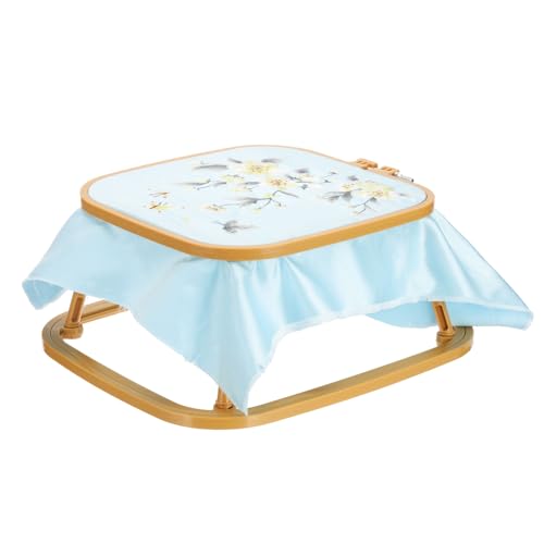 PATIKIL Bastidor De Bordado Cuadrado De 9.4' X 8.7', Soporte Ajustable De Plástico ABS Para Bordado Sin Manos Con 2 Niveles, Marco Para Punzonado Y Costura, Beige