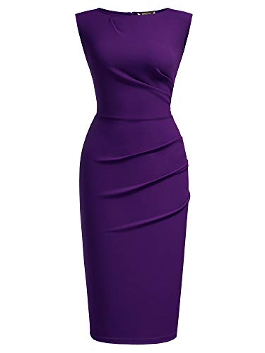 Image of Miusol Women's Retro Ruffle Style Slim Work Pencil Dress