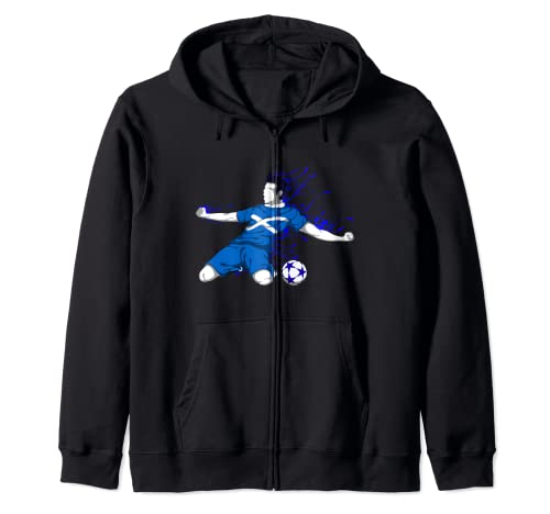 Scotland Soccer Fans Jersey Scottish Football Lovers Sport Zip Hoodie, Black