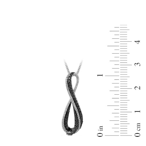 Amazon Essentials Sterling Silver Black and White Diamond Infinity Pendant Necklace (0.33 cttw), 18" (previously Amazon Collection)4