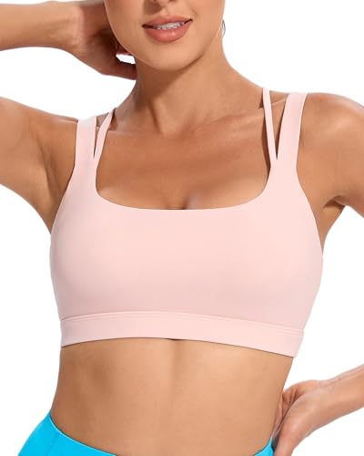Image of RUNNING GIRL Sports Bras for Women,Padded Strappy Sports Bras Criss-Cross Back Medium Support Sports Bras with Removable Cups