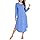 Bresdk Chemises de Nuit Manches Longues Femme Robe de Nuit Longue Taille Grande Pyjama Hiver Bleu 3XL